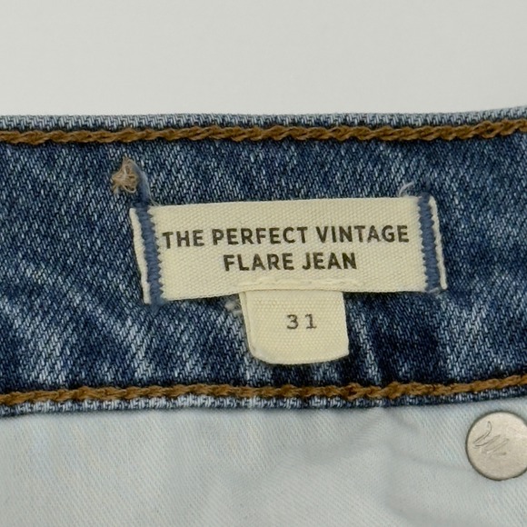 Madewell Perfect Vintage Flare Jeans 31 /‎ 12 Blue Stretch Denim Boho Western - Picture 10 of 12